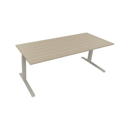 Schreibtisch all in one 2.000 x 645-1.275 x 800 mm (B x H x T) eiche natur