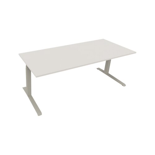 Schreibtisch all in one 2.000 x 645-1.275 x 800 mm (B x H x T) diamant weiß