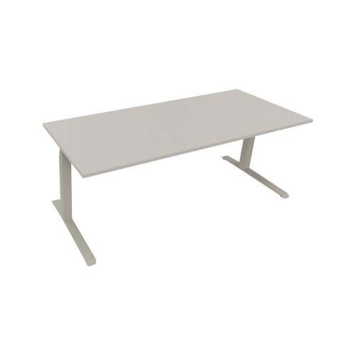 Schreibtisch all in one 2.000 x 645-1.275 x 800 mm (B x H x T) lichtgrau
