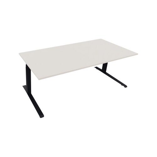 Schreibtisch all in one 2.000 x 645-1.275 x 900 mm (B x H x T) diamant weiß