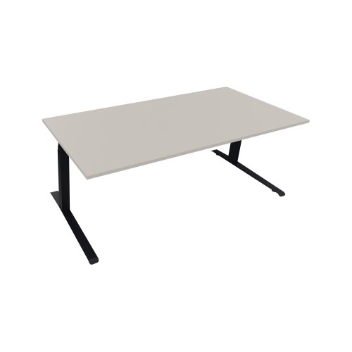 Schreibtisch all in one 2.000 x 645-1.275 x 900 mm (B x H x T) lichtgrau