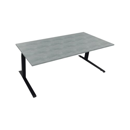Schreibtisch all in one 2.000 x 645-1.275 x 900 mm (B x H x T) beton hell