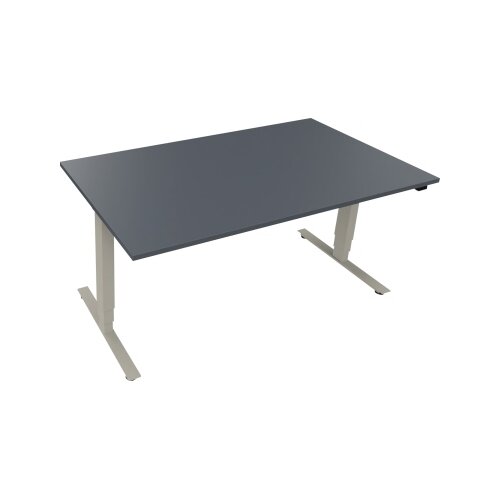 Schreibtisch 1.600 x 625-1.285 x 900 mm (B x H x T) lavagrau