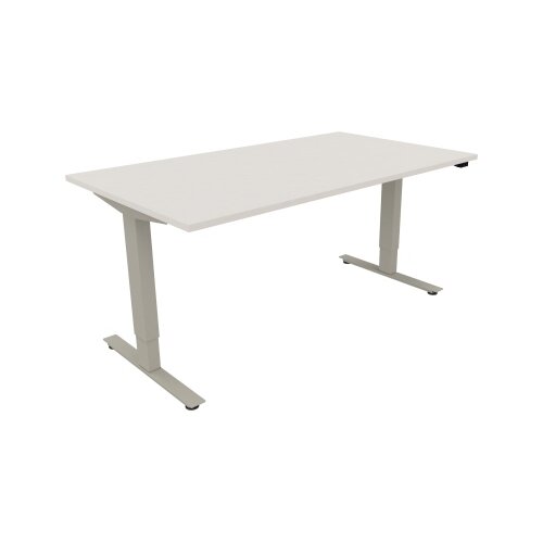 Schreibtisch 1.600 x 625-1.285 x 900 mm (B x H x T) diamant weiß