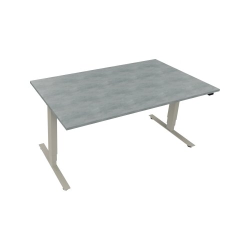 Schreibtisch 1.600 x 625-1.285 x 900 mm (B x H x T) beton hell