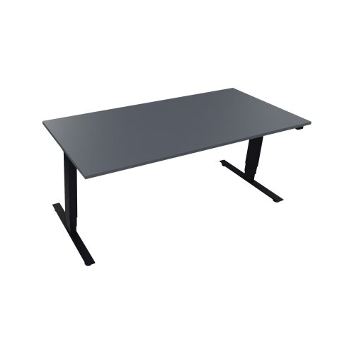 Schreibtisch 1.800 x 625-1.285 x 800 mm (B x H x T) lavagrau