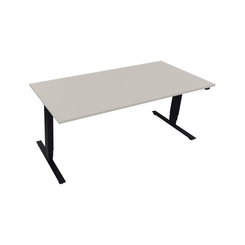 Schreibtisch 1.800 x 625-1.285 x 800 mm (B x H x T) lichtgrau