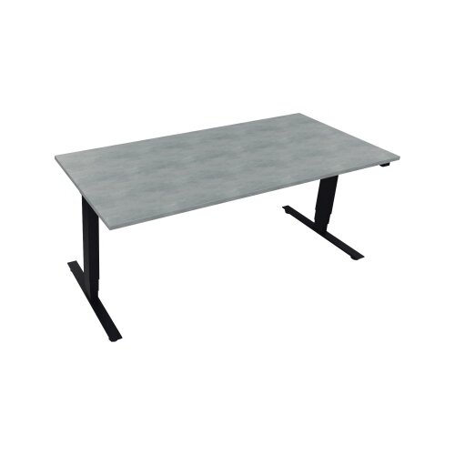 Schreibtisch 1.800 x 625-1.285 x 800 mm (B x H x T) beton hell