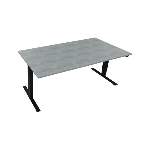 Schreibtisch 1.800 x 625-1.285 x 900 mm (B x H x T) beton hell