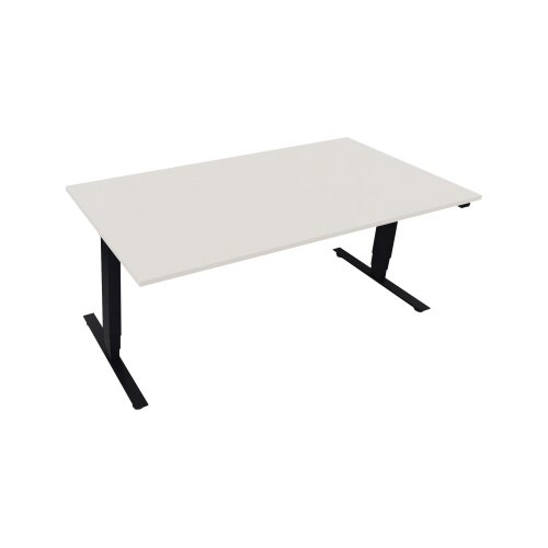 Schreibtisch 1.800 x 625-1.285 x 900 mm (B x H x T) diamant weiß