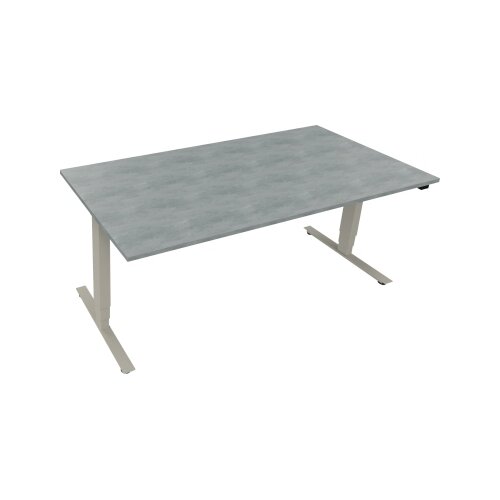 Schreibtisch 1.800 x 625-1.285 x 900 mm (B x H x T) beton hell
