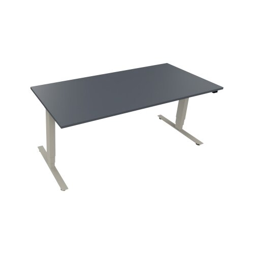 Schreibtisch 1.800 x 625-1.285 x 900 mm (B x H x T) lavagrau
