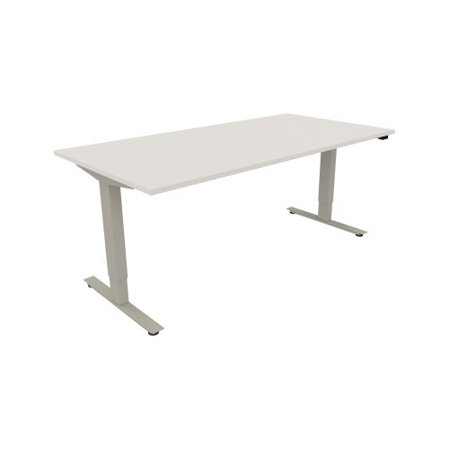 Schreibtisch 1.800 x 625-1.285 x 900 mm (B x H x T) diamant weiß