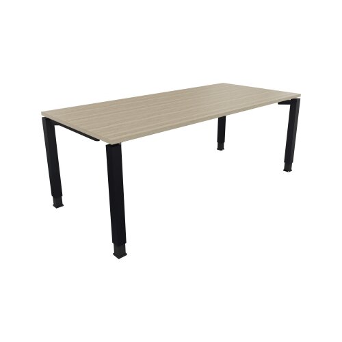 Schreibtisch all in one 2.000 x 680-820 x 900 mm (B x H x T) Vierfuß Quadratrohr eiche natur