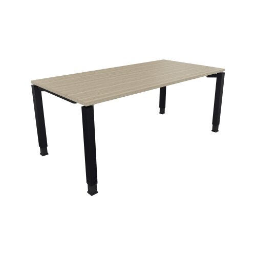 Schreibtisch all in one 1.800 x 680-820 x 900 mm (B x H x T) Vierfuß Quadratrohr eiche natur