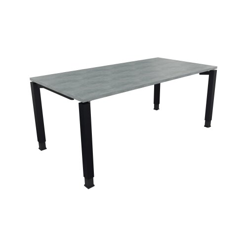 Schreibtisch all in one 1.800 x 680-820 x 900 mm (B x H x T) Vierfuß Quadratrohr beton hell