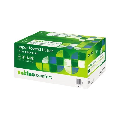 Satino by WEPA Papierhandtücher Comfort 25 x 23 cm (B x L) 20 x 160 Bl./Pack.