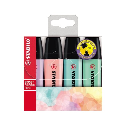 STABILO® Textmarker BOSS® ORIGINAL Pastel 4 St./Pack.