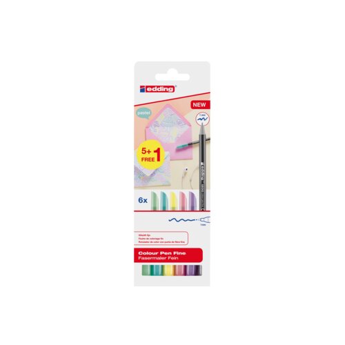 edding Fasermaler 1200 colourpen 5+1 St./Pack.