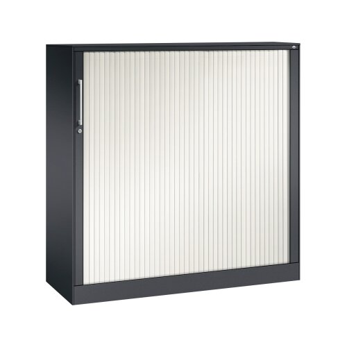 C+P Rollladenschrank Asisto 3 Ordnerhöhen 1.200 x 1.310 x 435 mm (B x H x T) schwarzgrau