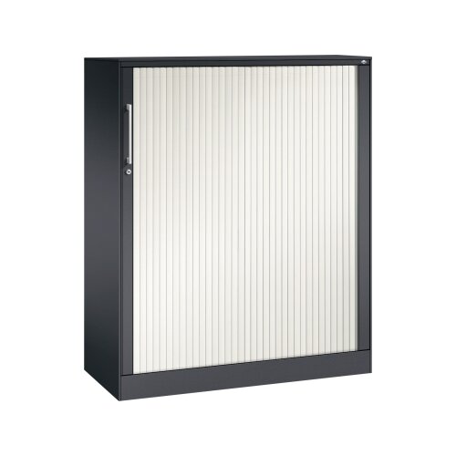 C+P Rollladenschrank Asisto 3 Ordnerhöhen 1.000 x 1.310 x 435 mm (B x H x T) schwarzgrau