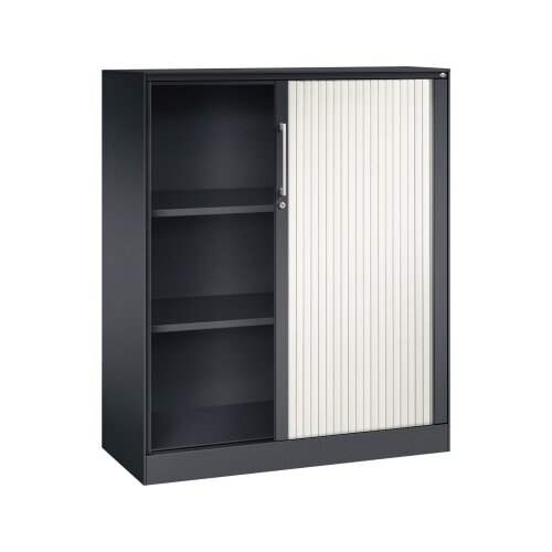 C+P Rollladenschrank Asisto 3 Ordnerhöhen 1.000 x 1.310 x 435 mm (B x H x T) schwarzgrau