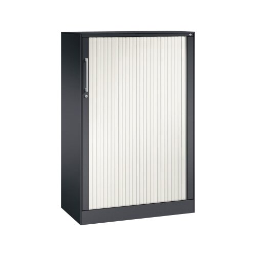 C+P Rollladenschrank Asisto 3 Ordnerhöhen 800 x 1.310 x 435 mm (B x H x T) schwarzgrau