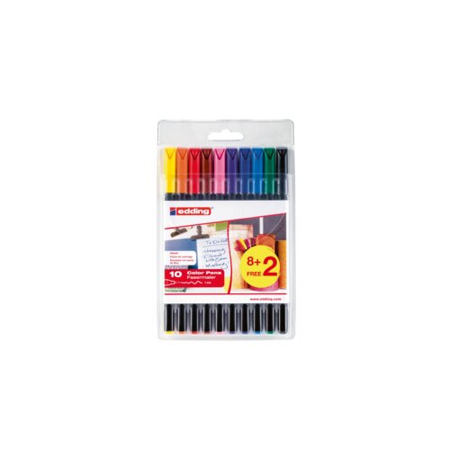 edding Fasermaler 1200 colourpen 8+2 St./Pack.