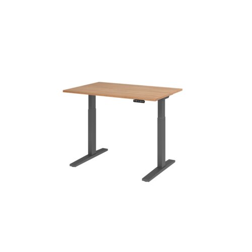 Hammerbacher Schreibtisch 1.200 x 700-1.200 x 800 mm (B x H x T) nussbaum