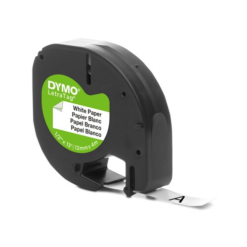 DYMO® Schriftbandkassette LT 12 mm x 4 m (B x L) Papier, 100 % recycelt weiß