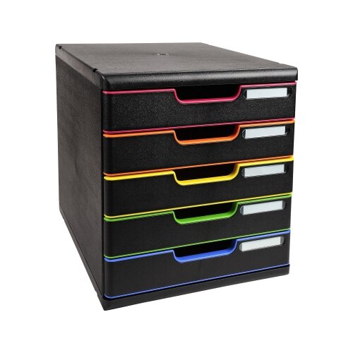 Exacompta Schubladenbox MODULO Black Office 5 Schubladen geschlossen DIN A4+ schwarz