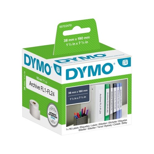 DYMO® Ordneretikett Original 38 x 190 mm (B x H)