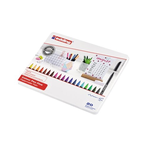edding Fasermaler 1200 colourpen Metalletui 20 St./Pack.