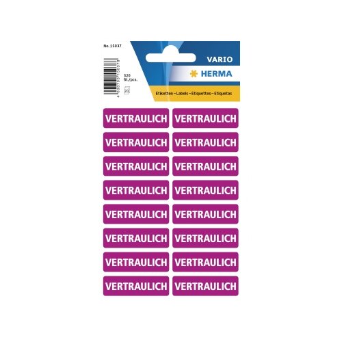 HERMA Hinweisetikett HOME 40 x 12 mm (B x H) VERTRAULICH
