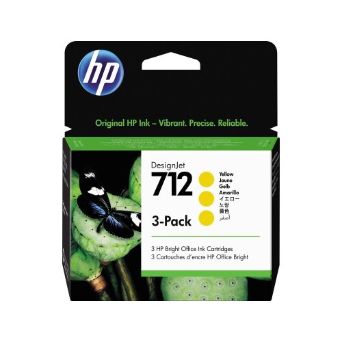 HP Tintenpatrone 712 gelb 3 St./Pack.