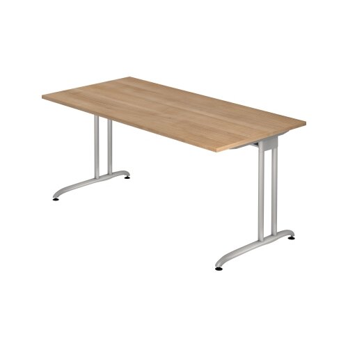 Hammerbacher Schreibtisch Ergonomic 1.600 x 740 x 800 mm (B x H x T) nussbaum