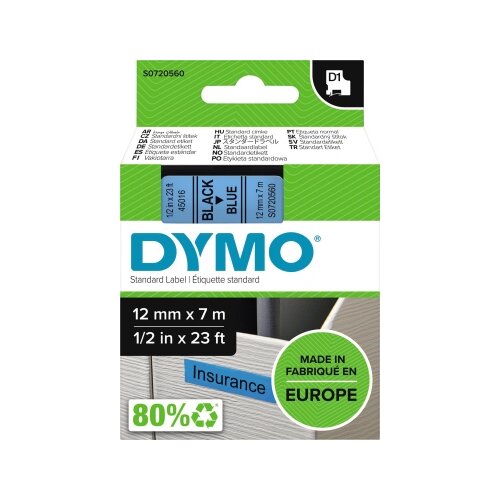 DYMO® Schriftbandkassette D1 12 mm x 7 m (B x L) blau