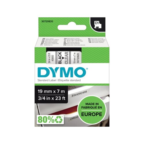 DYMO® Schriftbandkassette D1 19 mm x 7 m (B x L) transparent