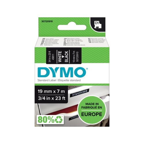 DYMO® Schriftbandkassette D1 19 mm x 7 m (B x L) schwarz