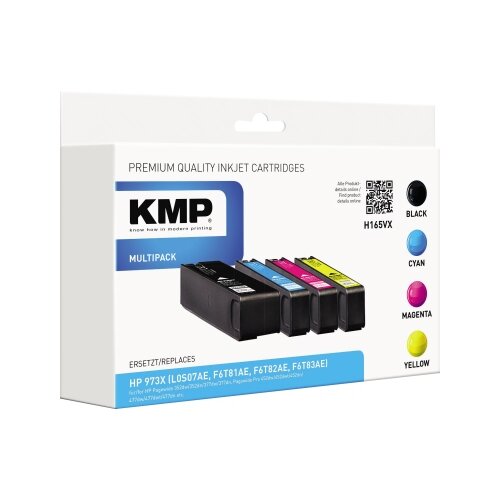 KMP Tintenpatrone Kompatibel mit HP 973X schwarz, cyan, magenta, gelb