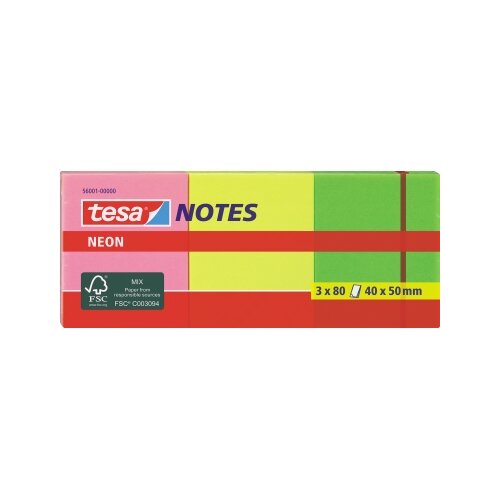 tesa® Haftnotiz Neon Notes 3 Block/Pack.