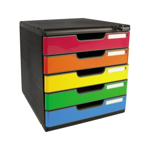 Exacompta Schubladenbox MODULO mit Schloss Iderama® 5 Schubladen