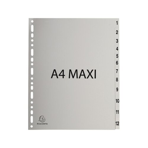 Exacompta Zahlenregister Forever® DIN A4, Überbreite 1-12