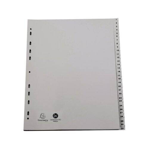 Exacompta Zahlenregister Forever® DIN A4, Überbreite 1-31