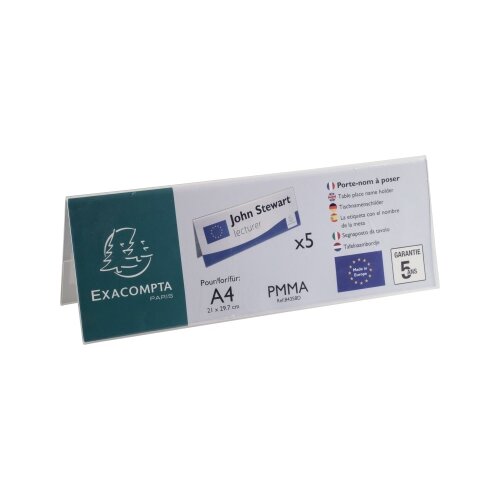 Exacompta Tischnamensschild Office Exacryl DIN A4 quer
