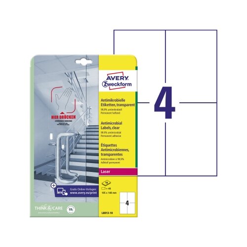 Avery Zweckform Folienetikett antimikrobiell 105 x 148 mm (B x H)