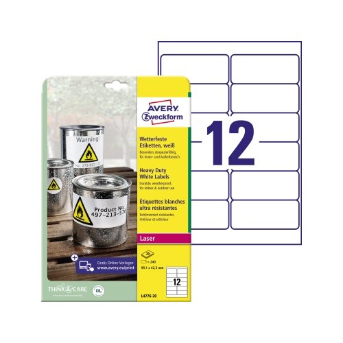 Avery Zweckform Folienetikett 99,1 x 42,3 mm (B x H)