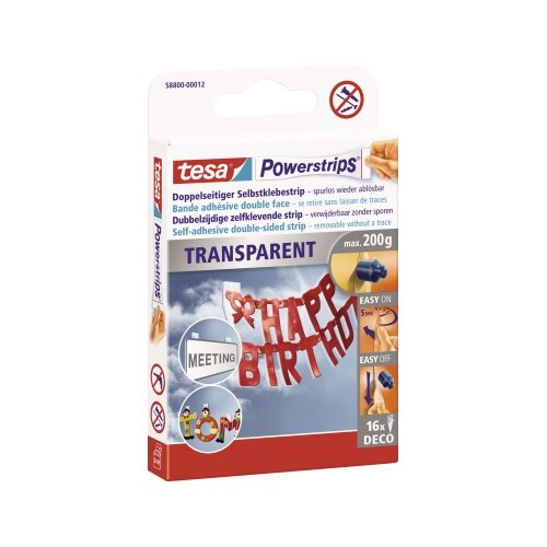 tesa® Klebepad Powerstrips® transparent Deco
