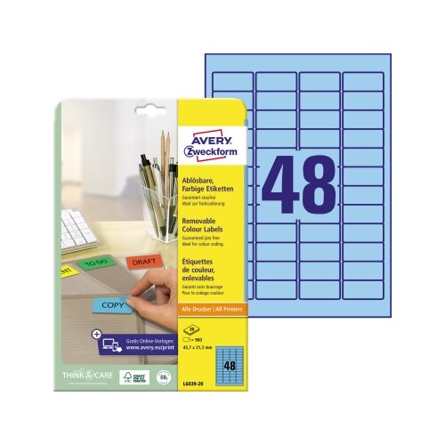 Avery Zweckform Universaletikett 45,7 x 21,2 mm (B x H)