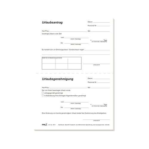 RNK Verlag Urlaubsantrag